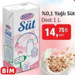 DOST %0,1 YAĞLI SÜT DOST %0,1 YAĞLI SÜT